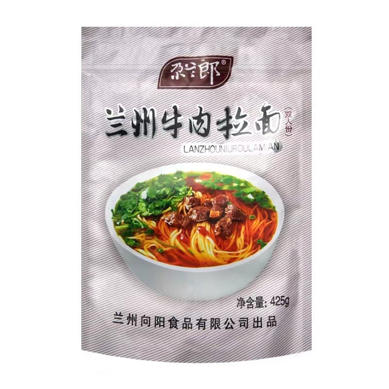【自营】中国Ga Lan Lang 尕兰郎 兰州牛肉面 袋装双人份 425g 拉面方便面速食面条宵夜