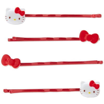 【自营】日本三丽鸥 一字发夹 带收纳罐 Hello Kitty款 4个装 可爱一字边夹 刘海夹头饰发卡子发饰