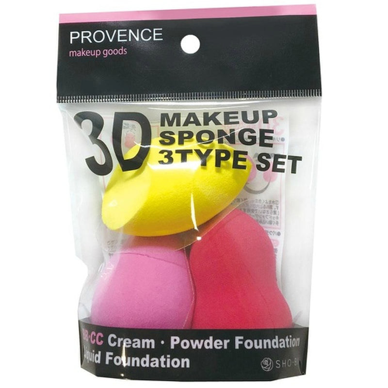 【自营】日本SHO-BI 3D化妆海绵粉扑 葫芦水滴美妆蛋 干湿两用 3个入 化妆棉