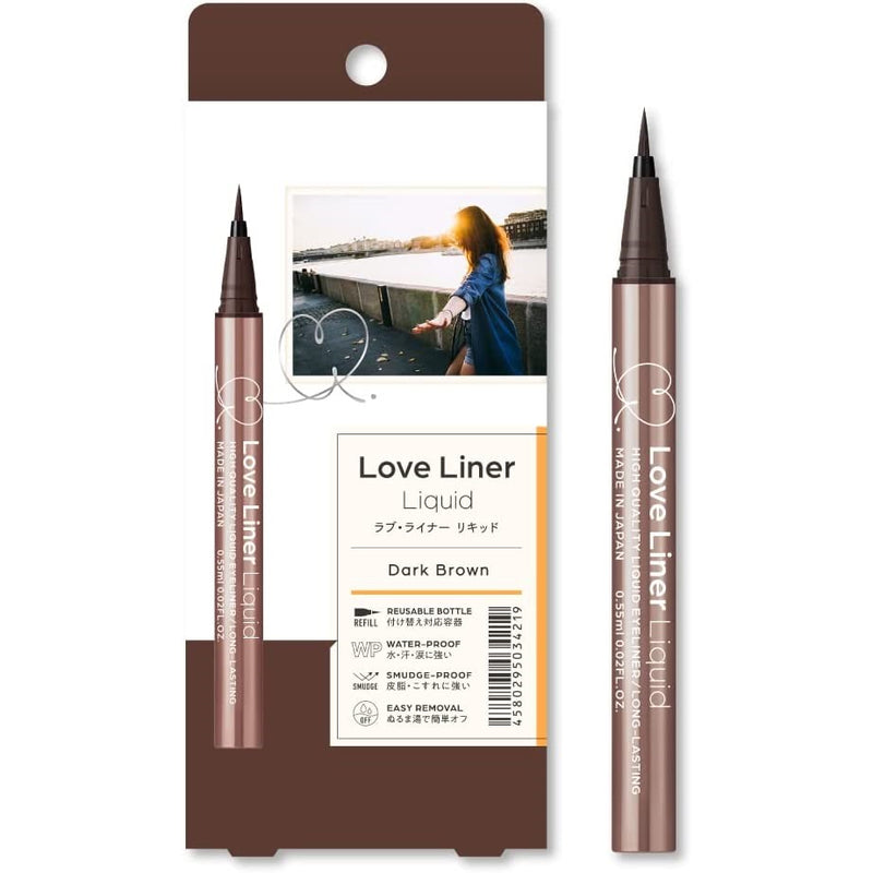 【自营】日本MSH LOVE LINER 新版随心所欲 持久不晕染极细防水眼线液笔 1支装 Dark Brown 深棕色