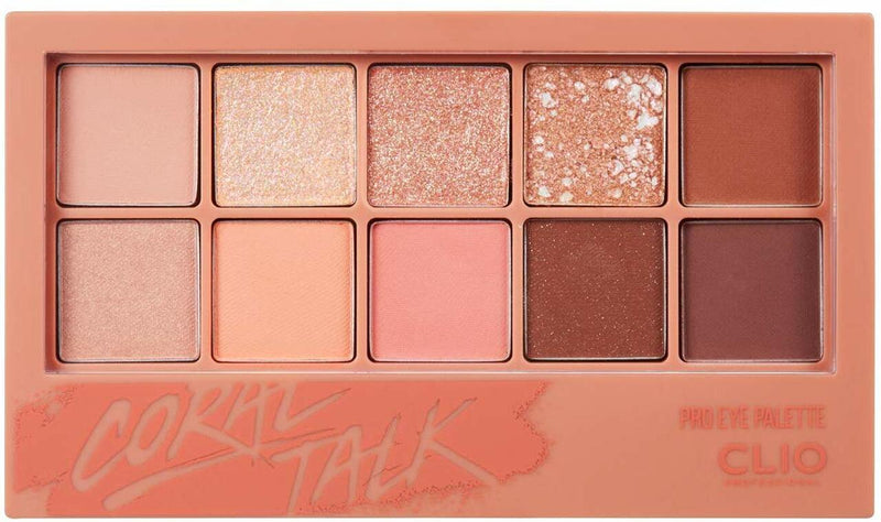 【自营】韩国CLUB CLIO珂莱欧 10色眼影盘 一盘装 3号色 Coral Talk 时尚珊瑚橙 INS超火亮片妆浪漫摩卡眼影盘