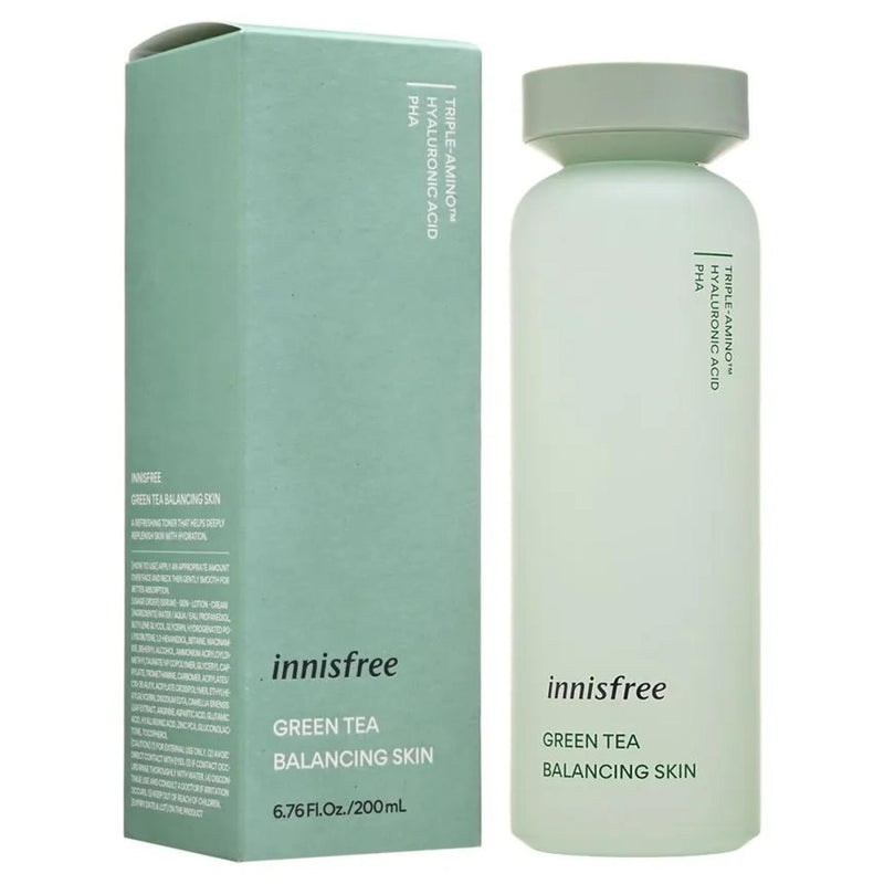 【自营】韩国INNISFREE悦诗风吟 新版绿茶平衡舒润保湿化妆水 200ml 控油清爽 平衡水油