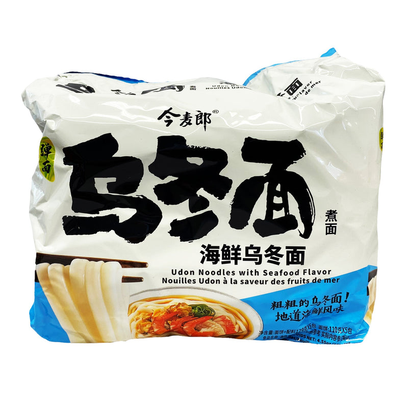 【自营】中国JINMAILANG今麦郎乌冬面 日式海鲜乌冬面 5包入 600g 袋装方便面