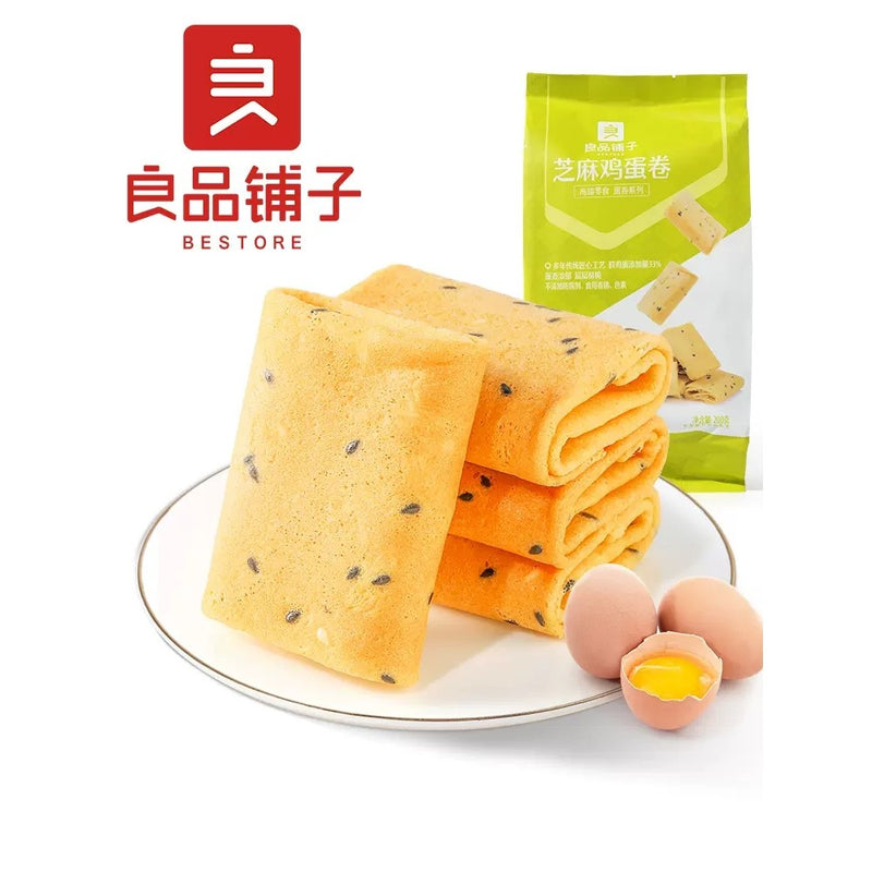 【自营】中国BESTORE良品铺子 芝麻鸡蛋卷 200g 饼干糕点小零食小吃休闲食品办公室小袋零食