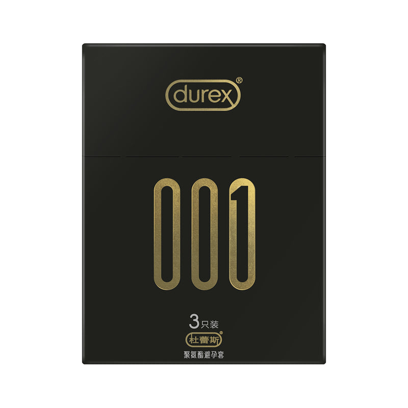 【自营】中国Durex杜蕾斯 001超薄安全套 3只装 超薄顺滑持久防漏避孕套