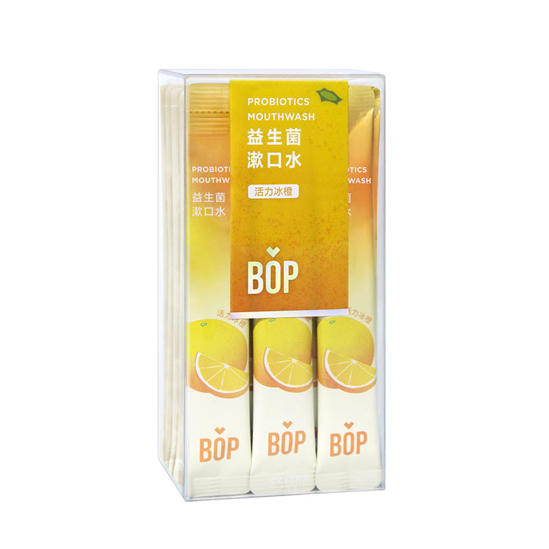 【自营】中国BOP波普 专研益生菌漱口水 11ml*20条入 活力冰橙 便携一次性漱口水