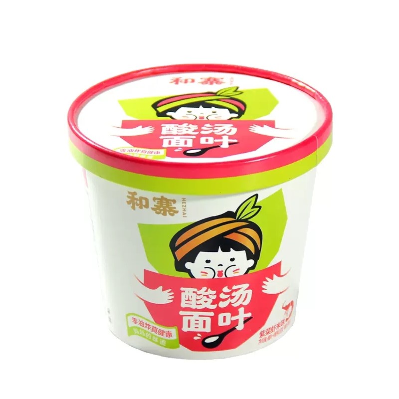 【自营】中国HEZHAI和寨 酸汤面叶 110g 紫菜虾米面片即食早餐速食面条宵夜