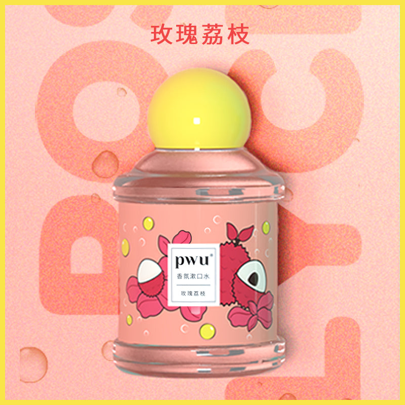【自营】中国PWU朴物大美 果汁漱口水 500ml 玫瑰荔枝味 美白去牙渍防蛀固齿清洁清新口气