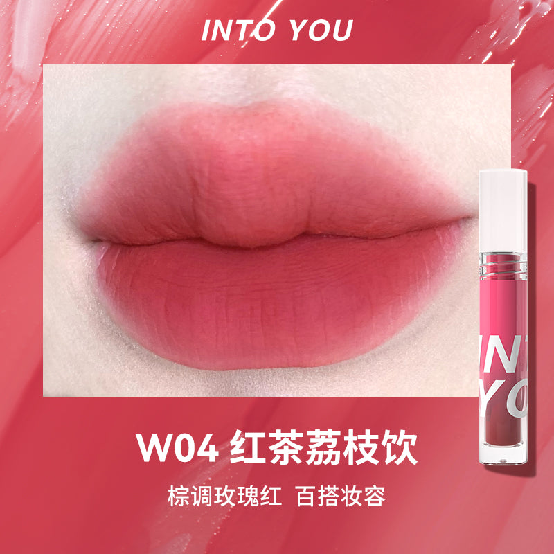 【自营】INTOYOU心慕与你 水雾唇釉 W04 红茶荔枝饮 雾面哑光口红唇彩烟雾唇釉