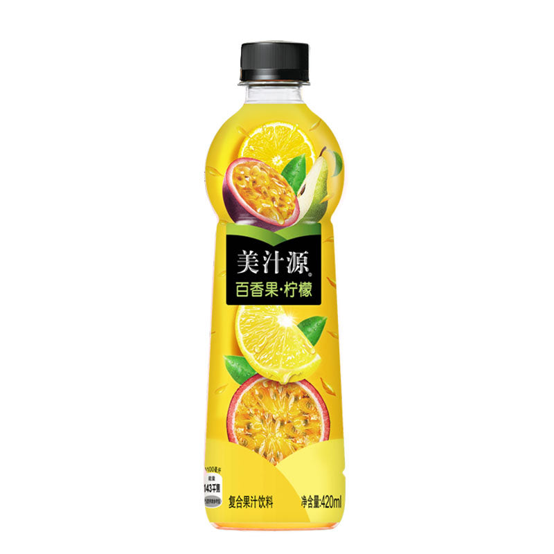 【自营】美国Coca－Cola可口可乐 美汁源百香果柠檬果汁 420ml 果汁饮料