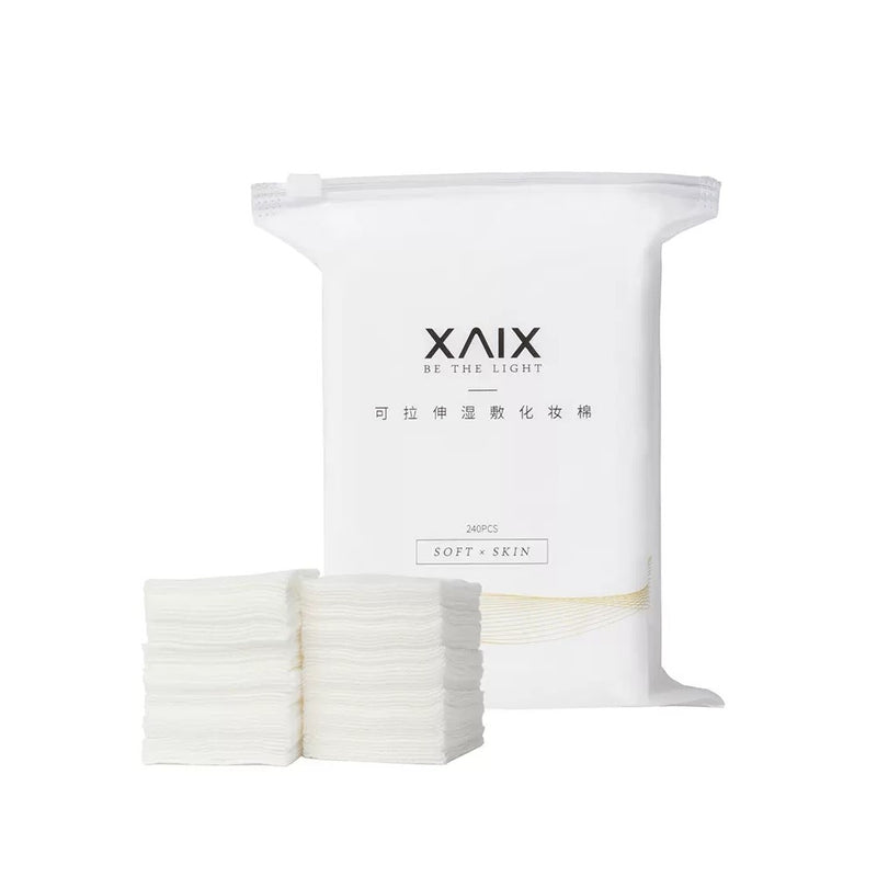 【自营】中国XAIX艾皙 可拉伸木乃伊湿敷化妆棉 240片装 超薄全棉无纺布超大弹力可拉伸至18-23cm