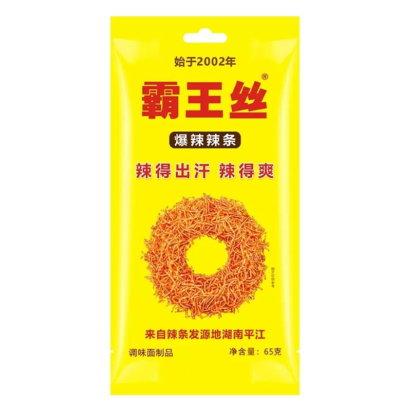 【自营】中国霸王丝 爆辣辣条 65g 超辣怀旧童年休闲小零食湖南特产小吃