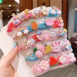 【花城珠宝饰品 美国直邮】（10只）卡通甜美儿童发夹洋气女童侧边夹头饰发卡子发饰
