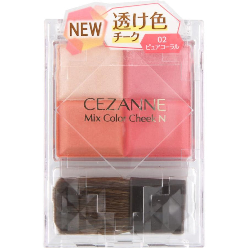 【自营】日本CEZANNE倩诗丽 四色珠光腮红+高光一体盘 