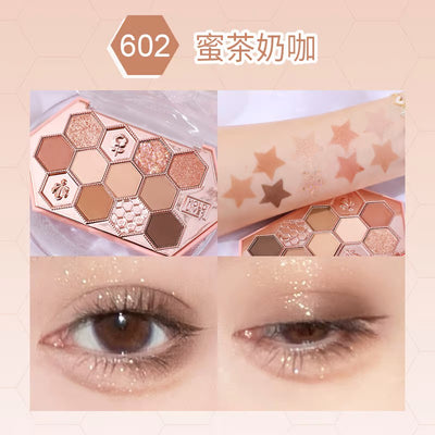 【自营】中国HOLD LIVE 蜂窝碎钻眼影盘 #602 蜜茶奶咖 10.8g 修饰轮廓眼部修饰易上色自然立体提亮肤色