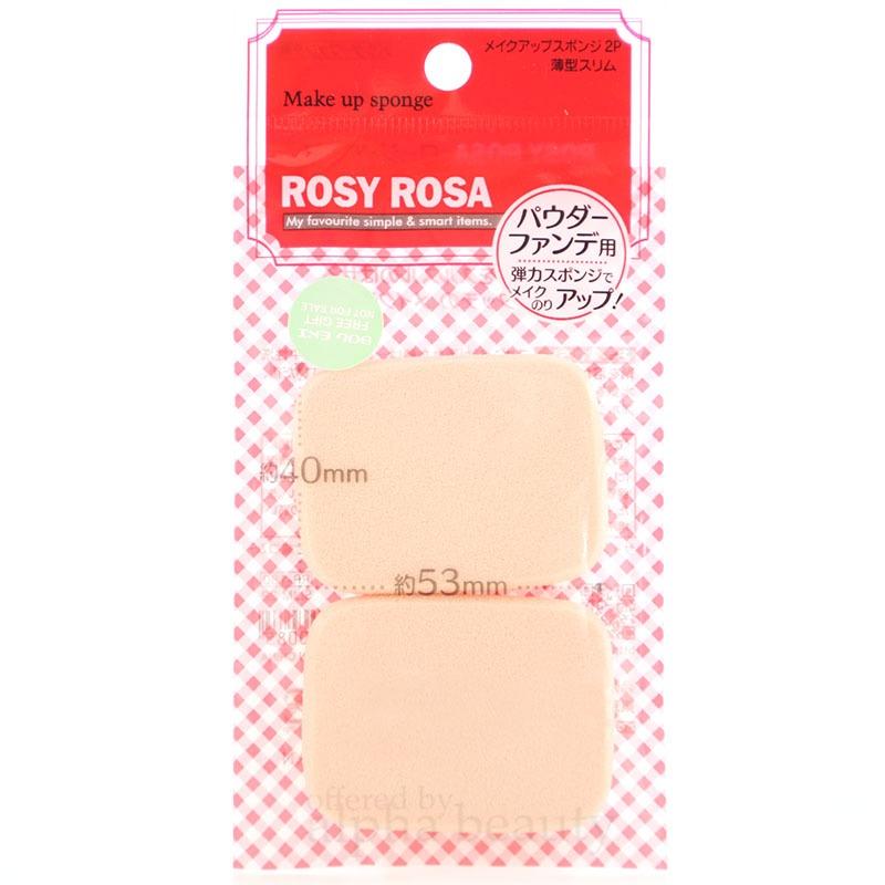 【自营】日本ROSY ROSA 柔弹海绵粉扑 薄款 长方形 2枚入