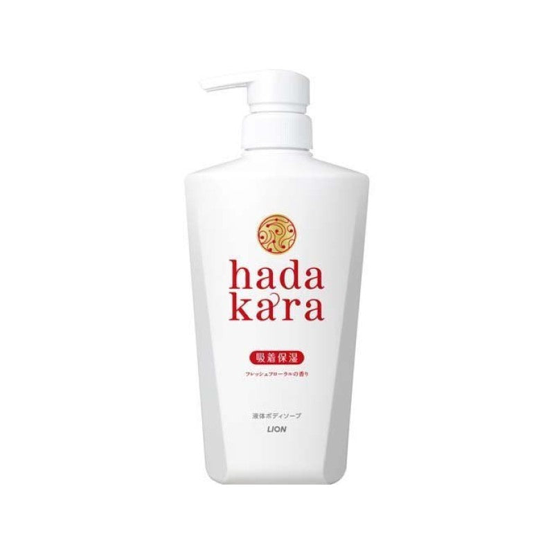 【自营】日本LION狮王 HADAKAR 沐浴露 花香型 500ml 高效保湿滋润肌肤持久留香温和